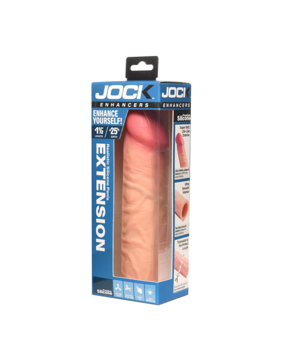 Jock Enhancers 1.5 Inch Silicone Penis Extension Sleeve Light > Sex Toys For Men > Penis Sleeves Main image