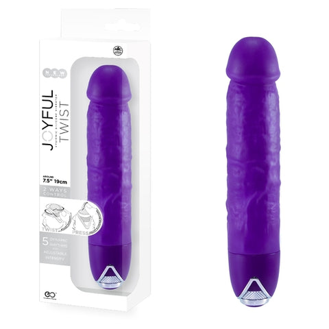 Joyful Twist Silicone Vibrator 7.5 Inch Purple With 2-Way Control and 5 Dynamic Rhythms Default Title Vibrators