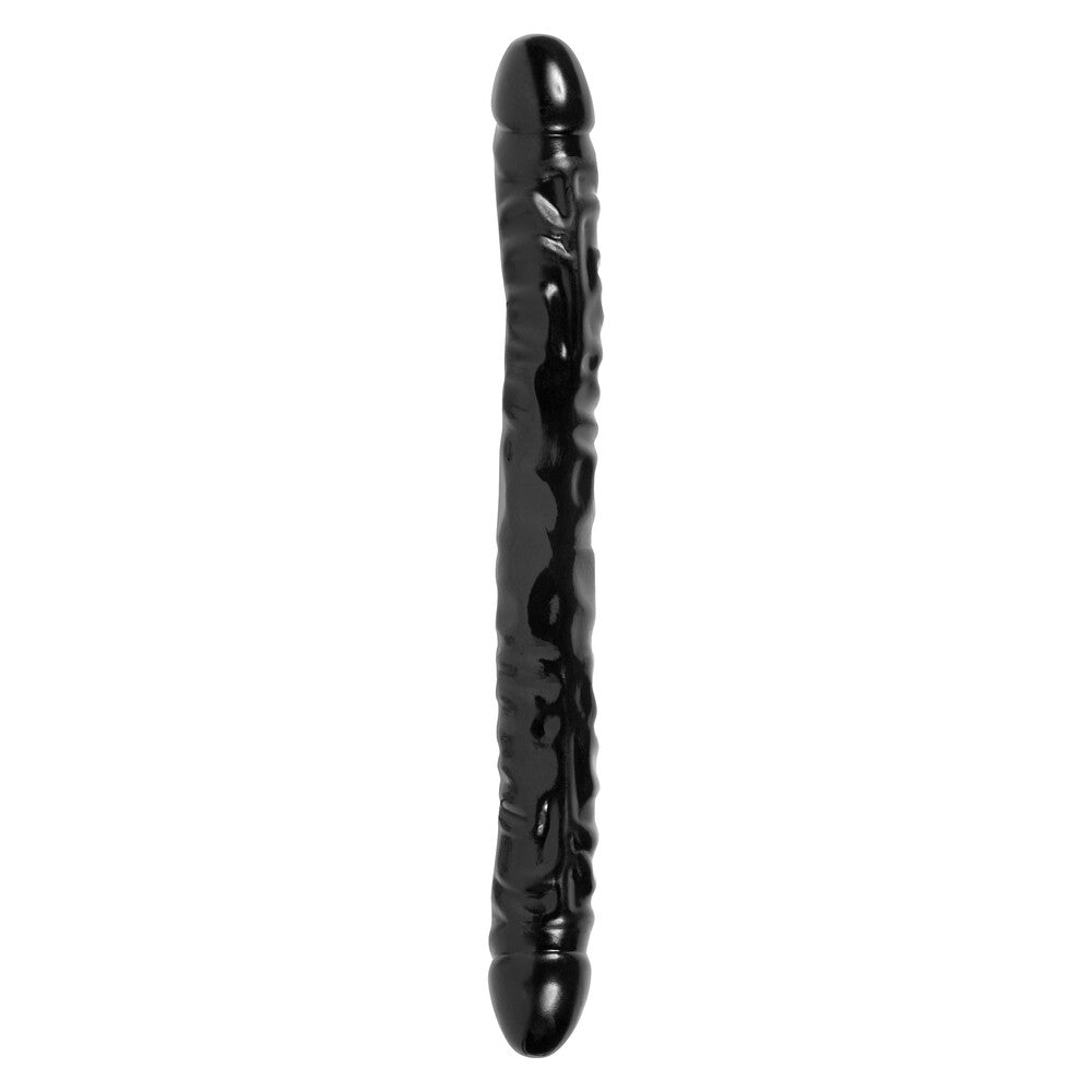 Jr Veined Double Header (Black) – 12 Inch Flexible Dong > Dildos > Double Dildos