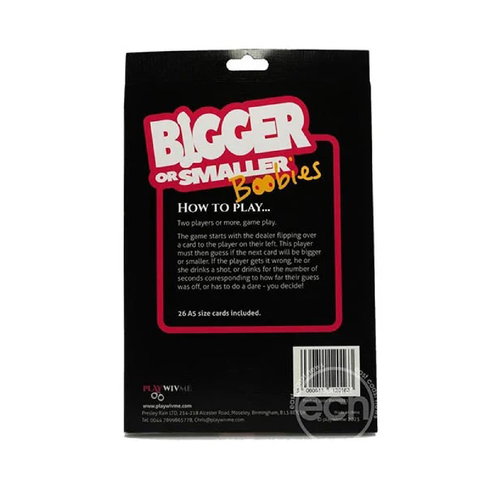 Bigger or Smaller Boobs – Adult Party Card Game > Novelties > Gag Gifts