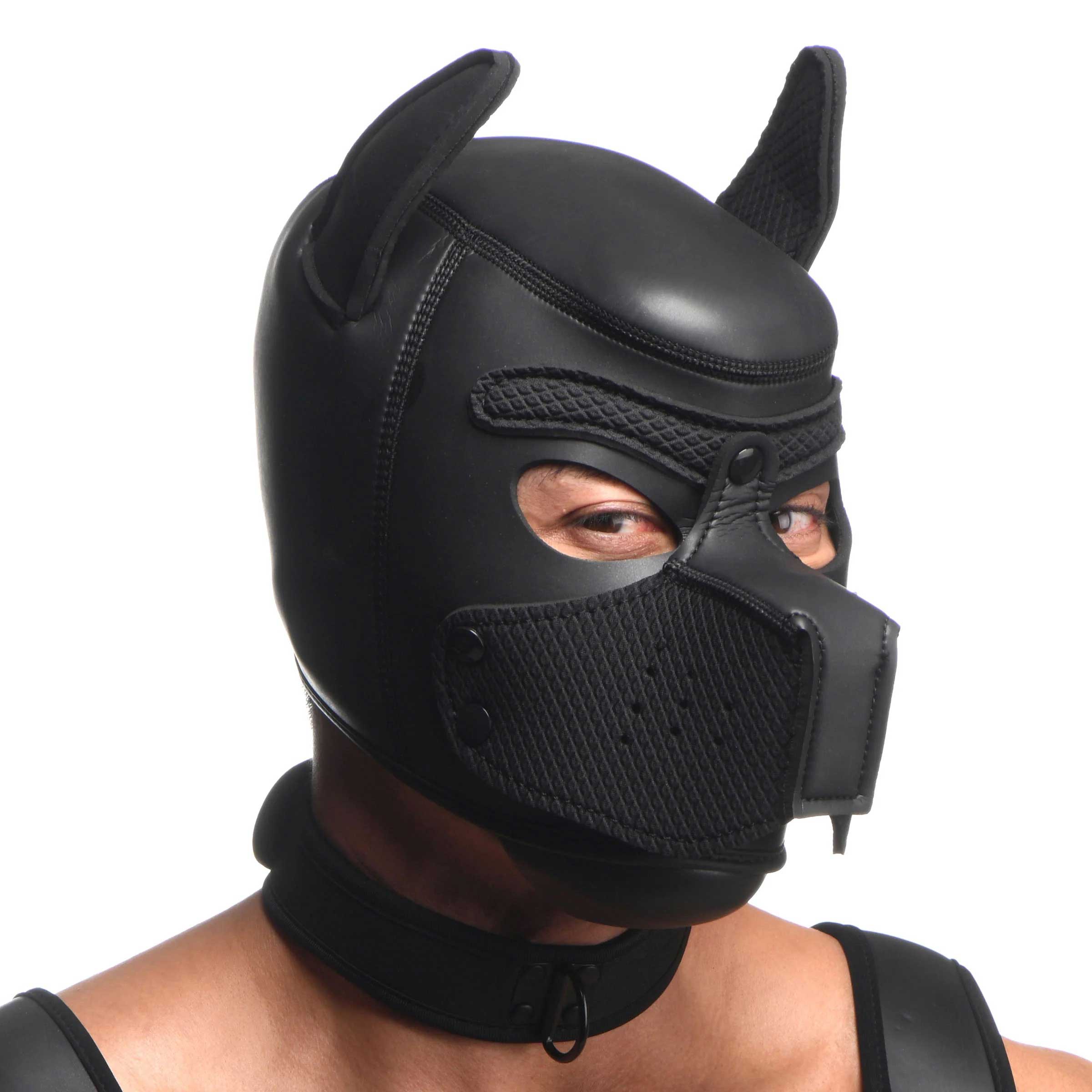 Master Series Full Pup Arsenal Set Black Neoprene Puppy Hood Chest Harness Collar Leash and Arm Bands > Sex Toys > Animal Play