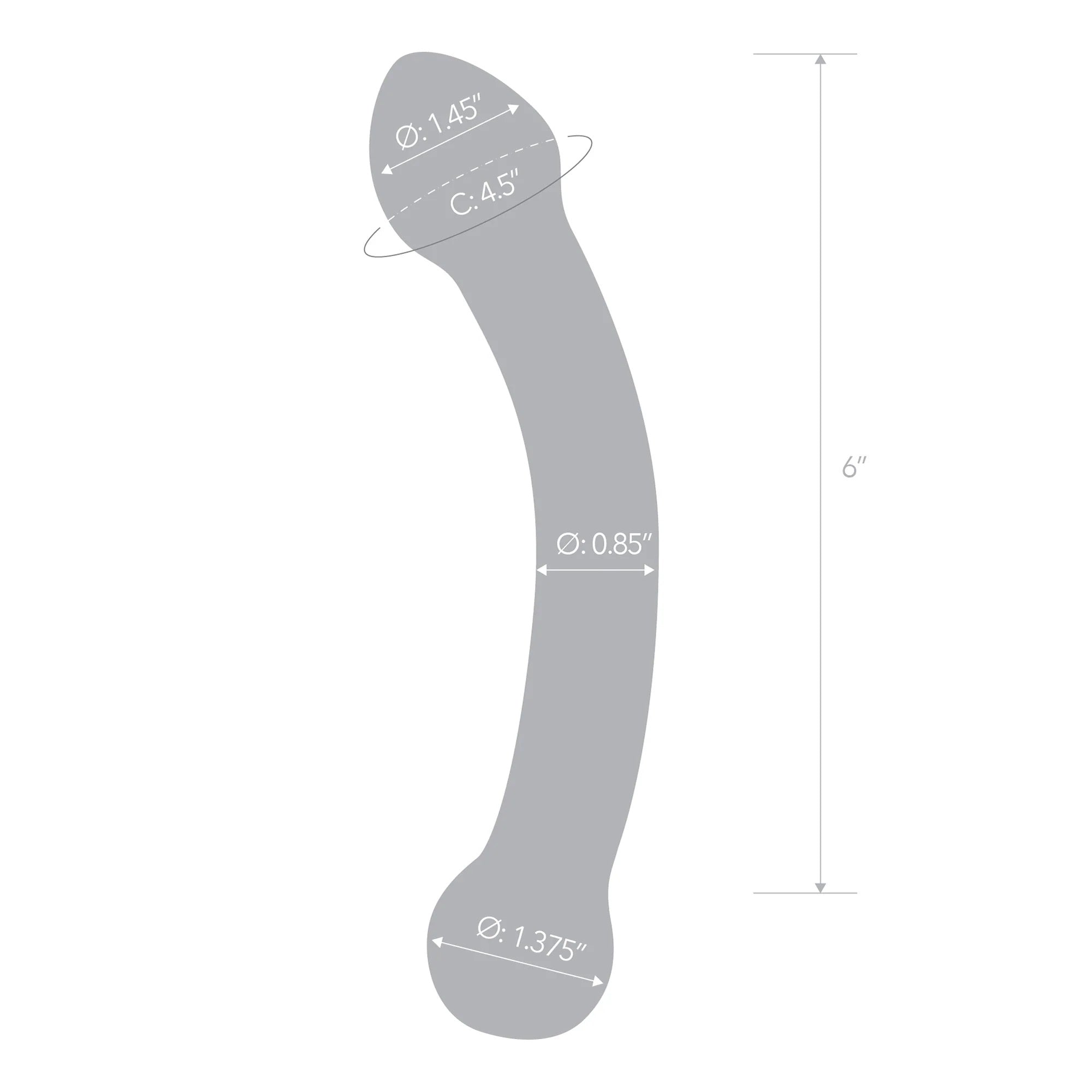 Electric Eel Glas 7 Inch Curved Glass G Spot Stimulator > Glass > Dildos