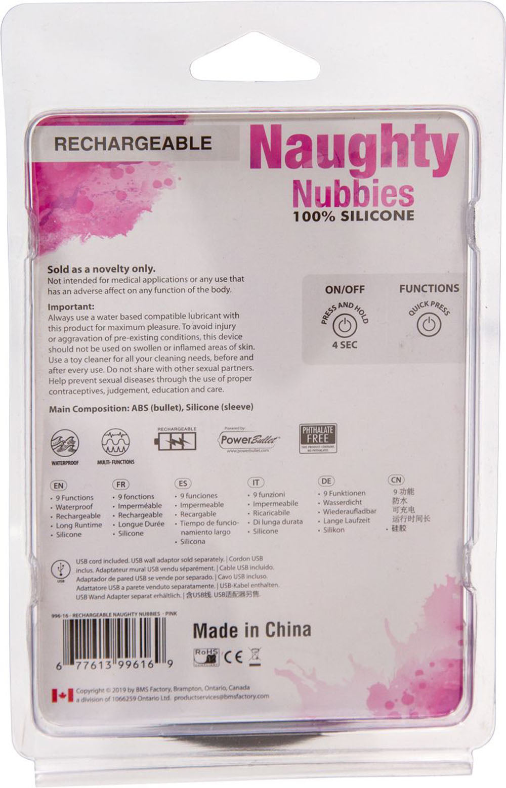 Naughty Nubbies Finger Vibe w Mini Powerbullet Pink Massager > Vibrators > Finger Vibrators