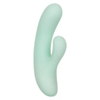 Pacifica Fiji Dual Stimulator in Mint Green with 10 Vibration Functions, Liquid Silicone, Rechargeable, Waterproof IPX7, 7.5 Inches > Vibrators > Ladies > Rabbit