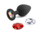 Glams Xchange Medium Butt Plug with Interchangeable Gems Black Medium > Anal Range > Jewel Butt Plugs