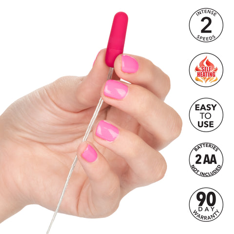 Whisper Micro Bullet Pink Vibrator with Two-Speed Quiet Vibration and Self-Heating Function, 1.25 Inch Compact Size BULLETS