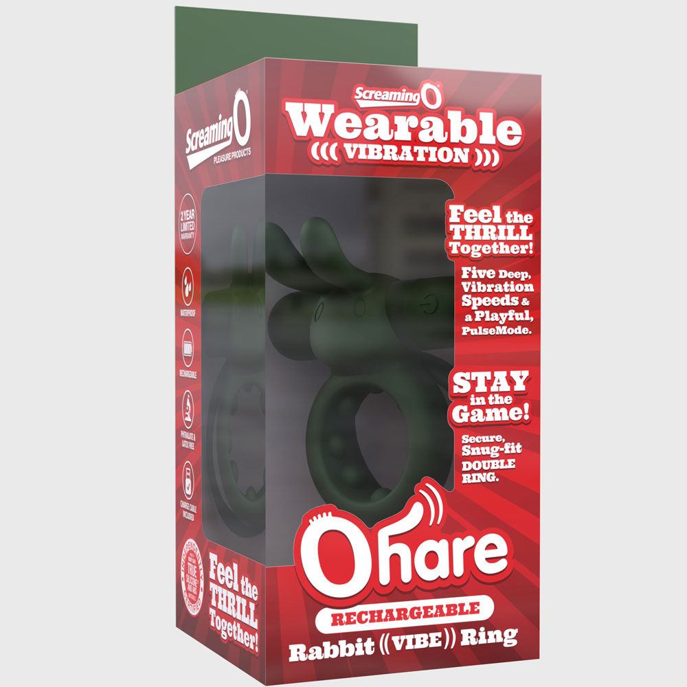 Ohare (Black | Blue | Green) – Rechargeable Silicone Rabbit Vibrating Cock Ring > Cock Ring > Vibrating