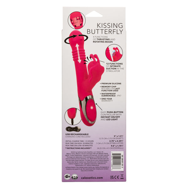 Enchanted Kissing Butterfly 5" Insertable Vibrator with Powerful Suction and Intimate Sensations Pink > Vibrators > Ladies > Rabbit Multi