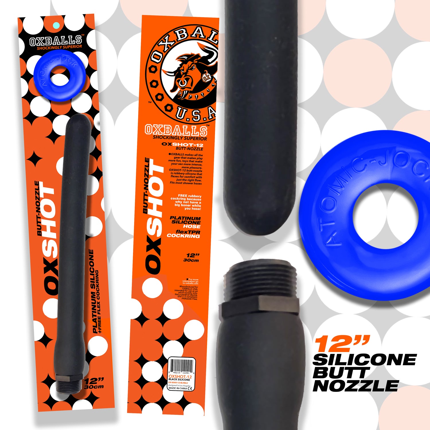 Oxshot Butt Nozzle 12 Inch Deep-Reach Power Wash Shower Hose Cleaning Tool Black One Size > Essentials > Douches