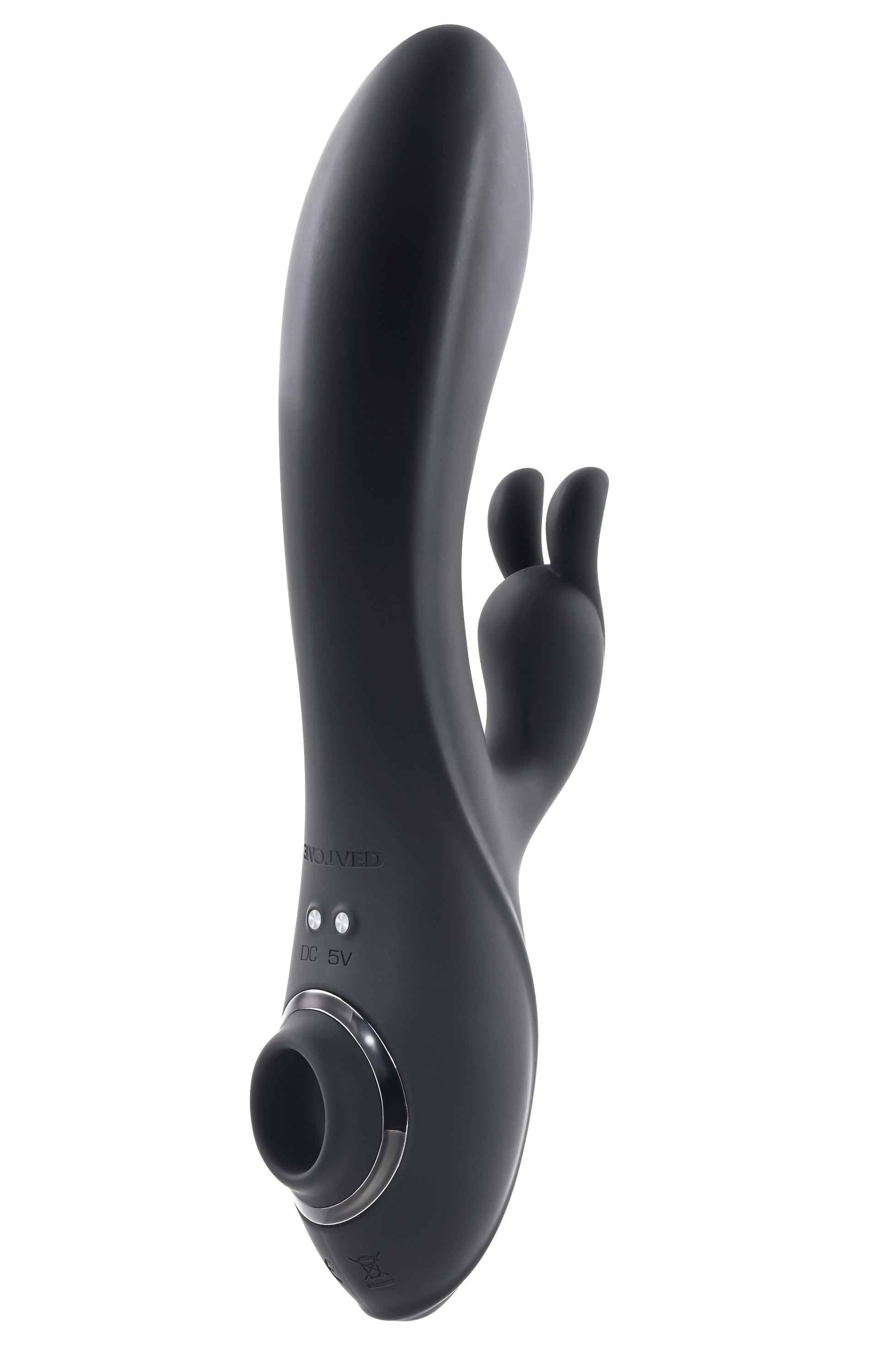 Evolved Rabbit Hole 21.2 Centimeter USB Rechargeable Rabbit Vibrator Black VIBRATORS-RABBIT