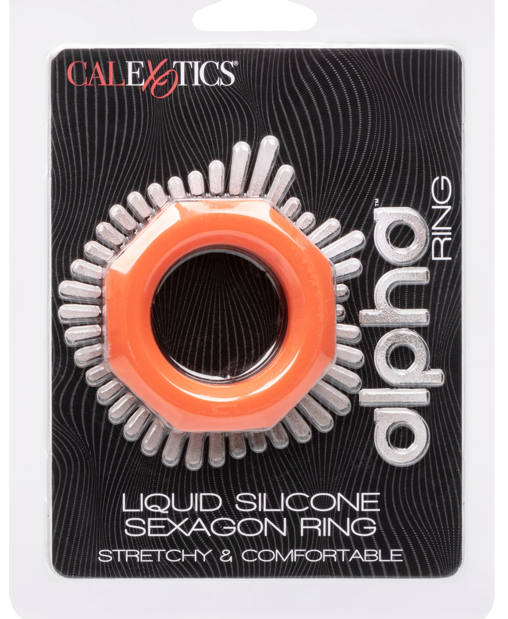 Alpha Liquid Silicone Sexagon Ring Orange Stretchy Comfortable Enhancer > Cock Ring > Single