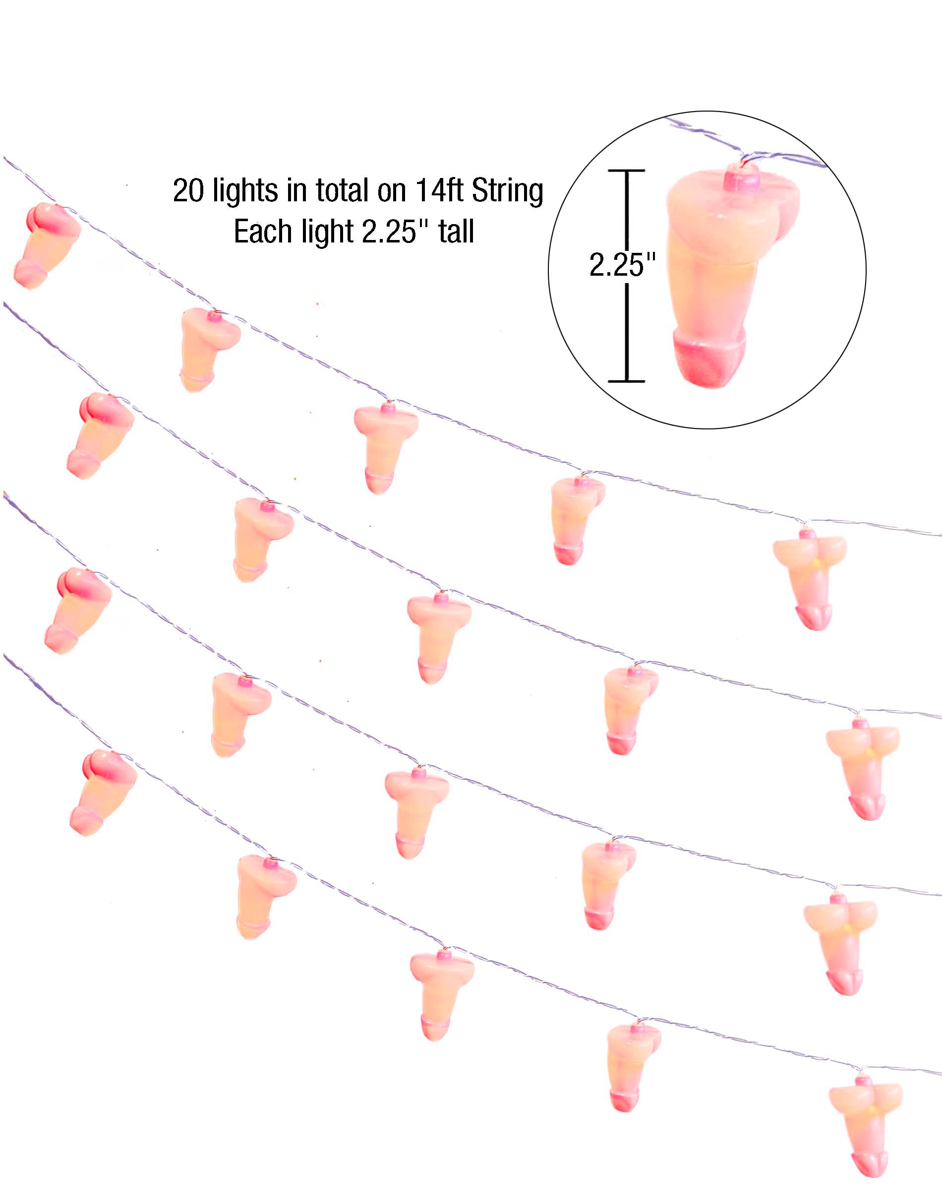 Glitterati Penis Party String Lights for Bachelorette Parties and Celebrations Gag Gifts & Novelties