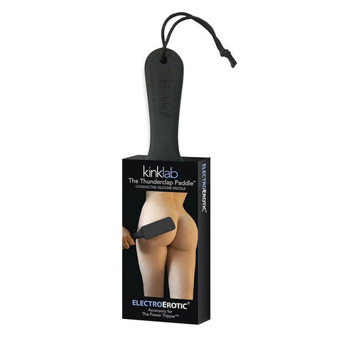 KinkLab Thunderclap Paddle ElectroErotic Impact Toy Black E-STIM TOYS