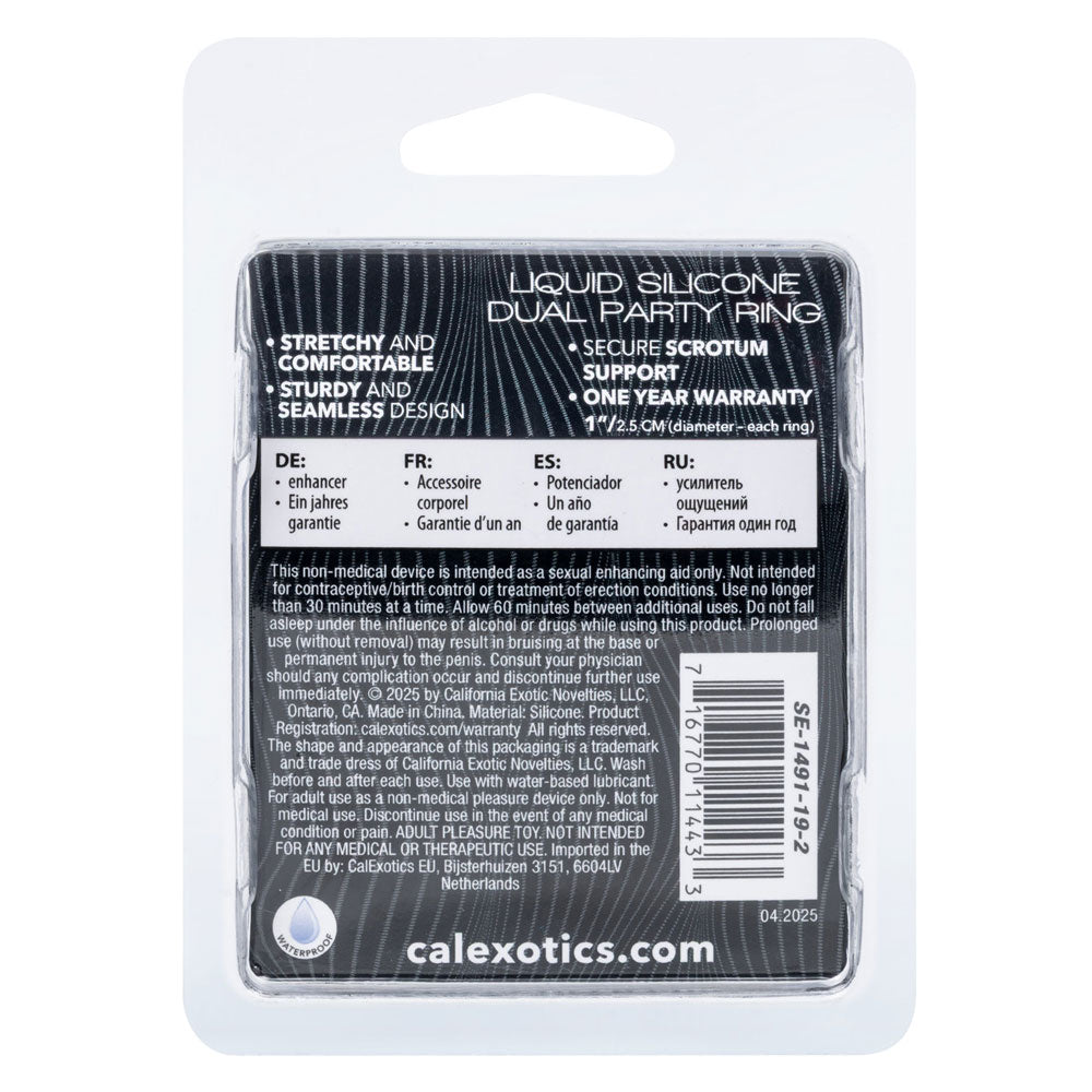 CalExotics Alpha Liquid Silicone Dual Party Ring – Luxury Silicone Cock Ring Secondary image
