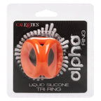 Alpha Liquid Silicone Tri-Ring Orange Ultra Stretchy Enhancer Ring > Cock Ring > Sling