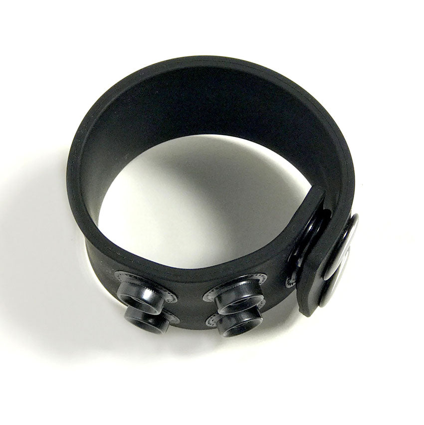 Boneyard Silicone Ball Strap 1.5 Inch with 3 Snap Closure in Black > Cock Ring > Adjustable