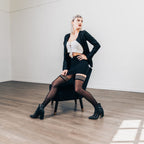 Kixies Lois With Back Seam Thigh Highs (Black) – Sheer Stockings > Clothes > Hosiery > Stockings