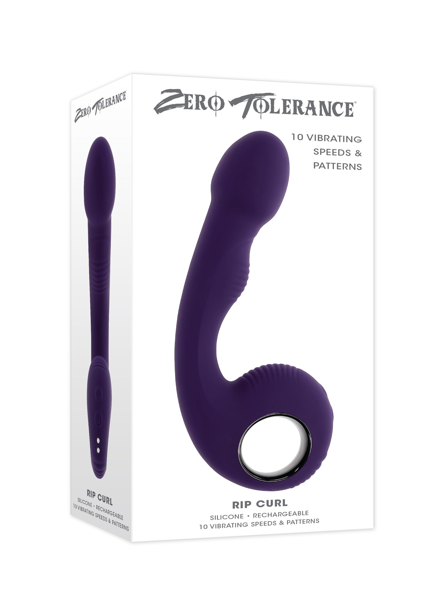 Zero Tolerance Rip Curl Pleasure Wand with Textured Handle Purple Vibrators
