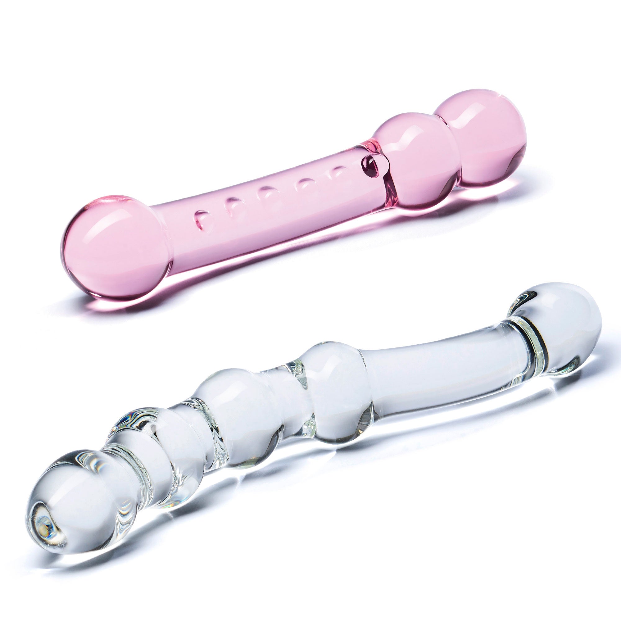 Glas Double Pleasure 6 Inch and 7.5 Inch Two-Piece Glass Dildo Set > Glass > Dildos