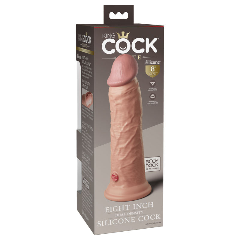 King Cock Elite 8 Inch Dual Density Silicone Dildo Flesh Dongs Realistic