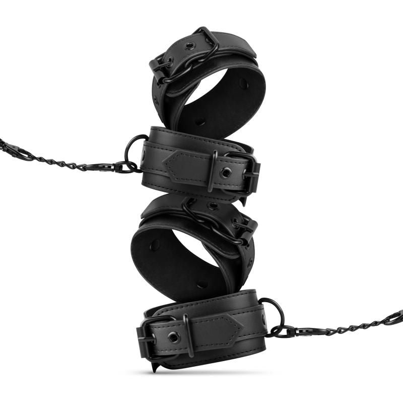 Kinky Bondage Set 5 Piece in Black Faux Leather > Bondage Gear > Bondage Kits Main image