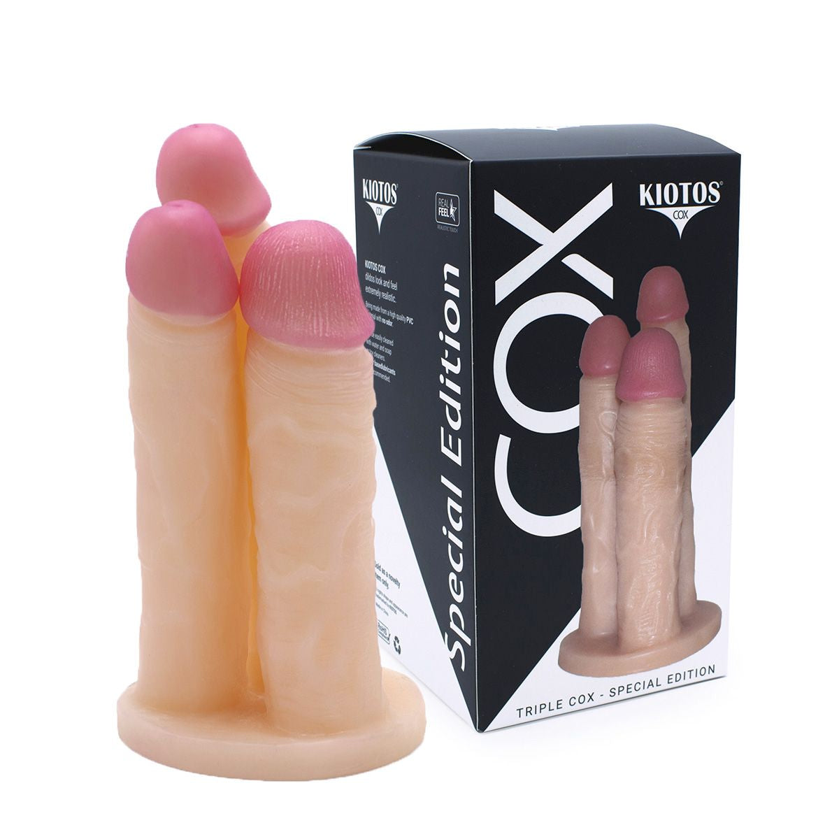 Kiotos COX Flesh Triple Cox Dildo 3-Penetration Realistic PVC with Flat Base Special Edition > Dildos > Other Dildos Main image