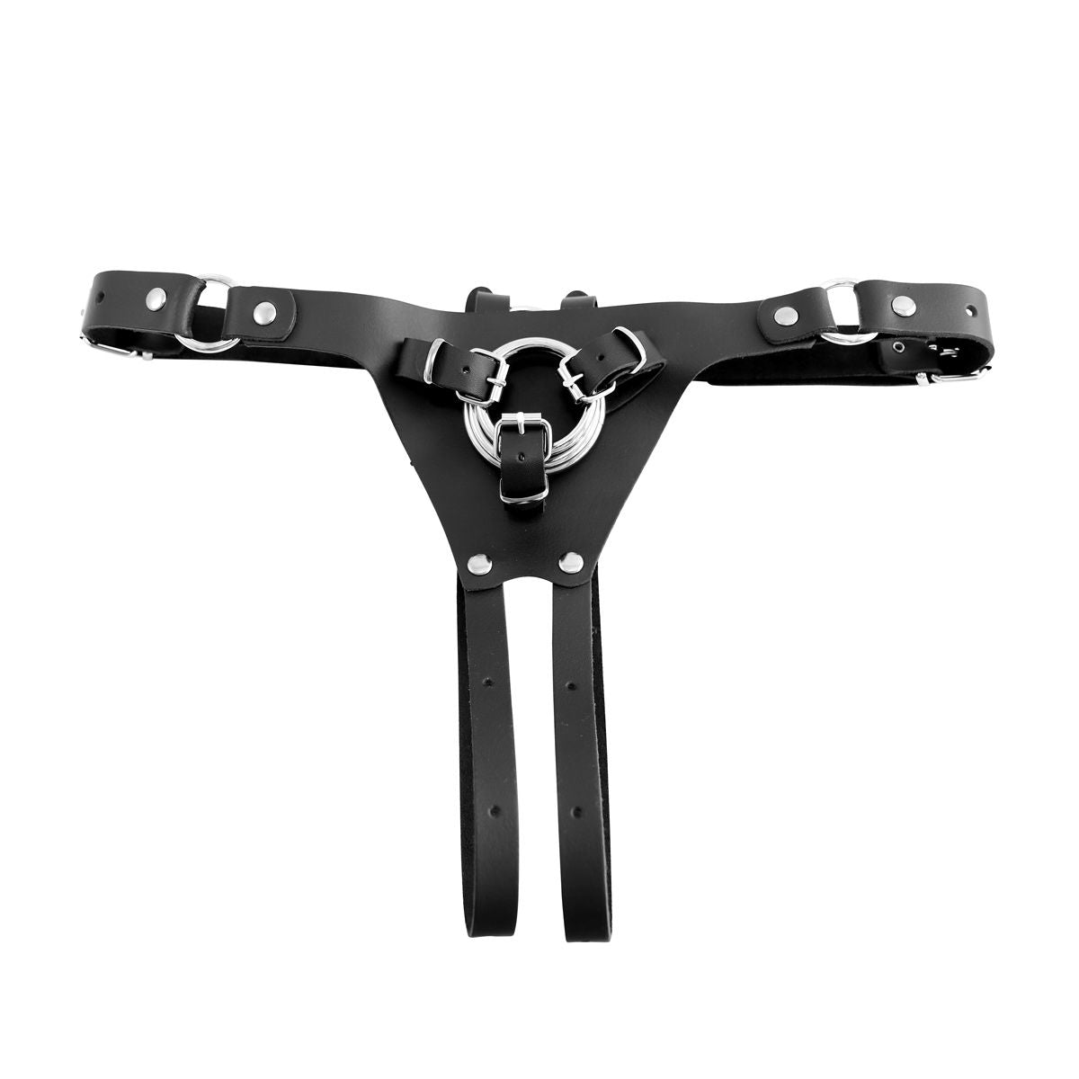 Kiotos COX Strap-On Deluxe Black Genuine Leather Harness with Adjustable Steel O-Rings > Dildos > Strap On Harnesses