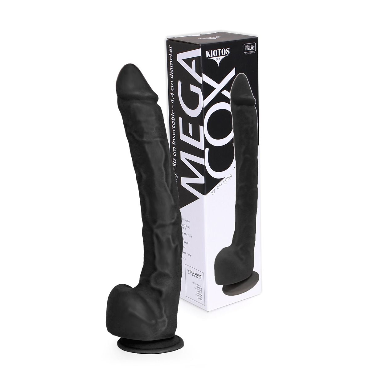 Kiotos Cox Mega Black 03 Large Suction Cup Realistic Dildo 37 cm > Dildos > Oversized Toys Main image