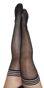 Kixies Ally Size D Black Polka Dot Thigh High Stockings > Clothes > Hosiery > Stockings