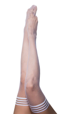 Kixies Sammy White Fishnet Thigh Highs Size D Up to 35 Inch Thigh Circumference > Clothes > Hosiery > Stockings