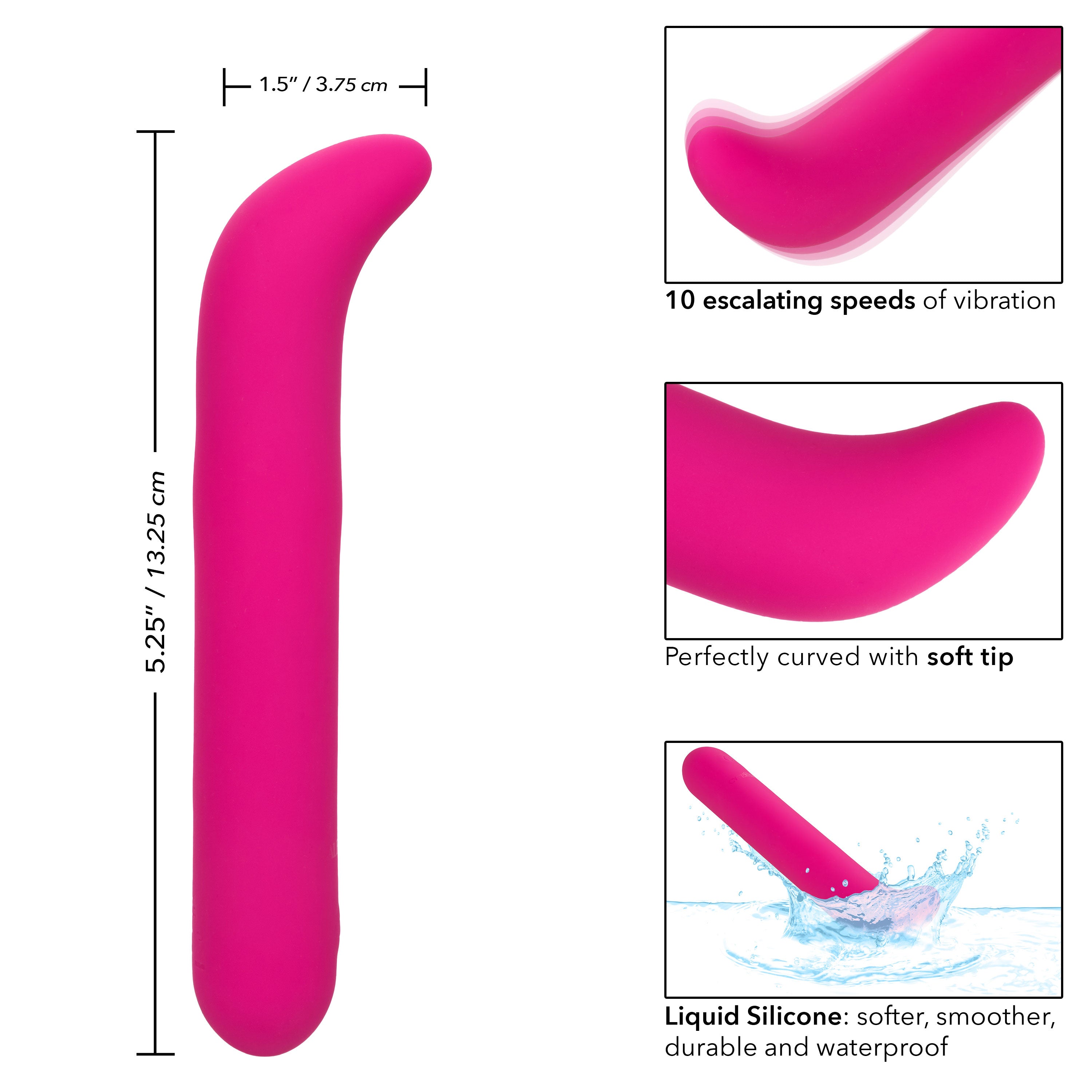 Bliss Liquid Silicone G Vibe Pink 10 Speeds Rechargeable > Sex Toys For Ladies > G-Spot Vibrators