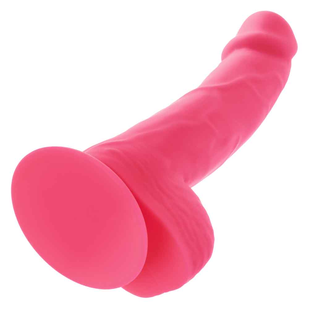 Neon Silicone Studs 6 Inch 15.25 cm Pink Silicone Dildo With Suction Cup Base DONGS