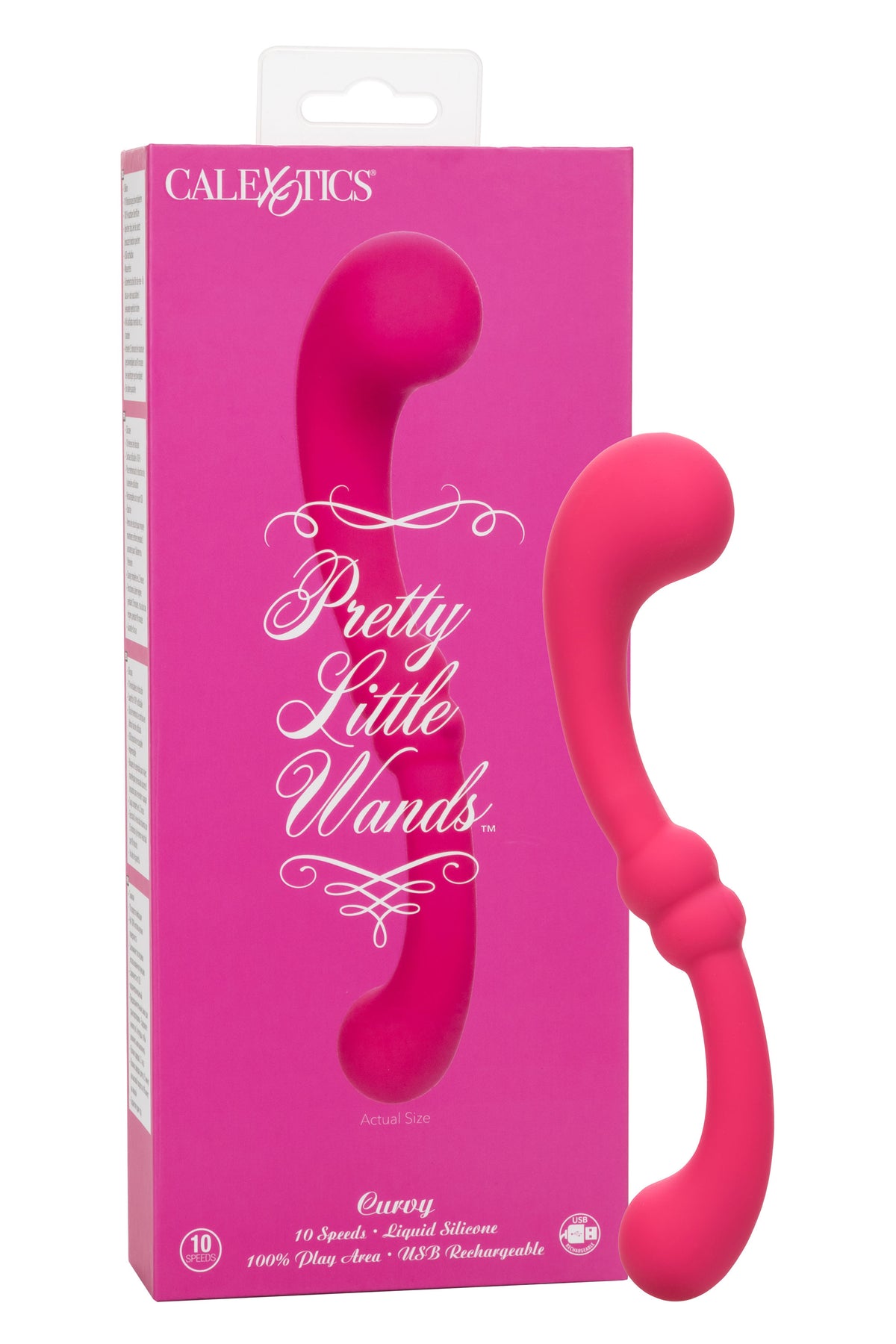 Pretty Little Wands Curvy Slim Pink Silicone Massager with 10 Speeds > Vibrators > Standard Vibrators