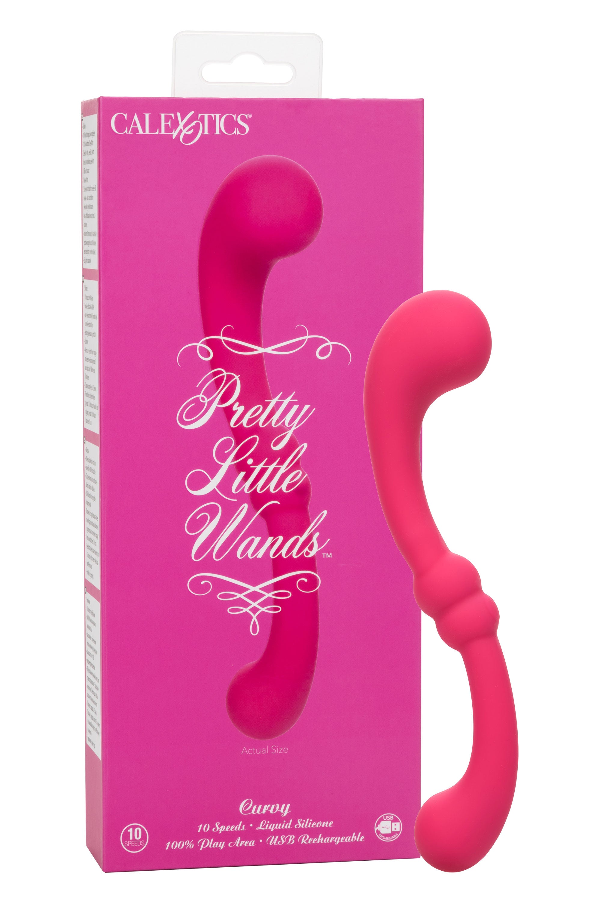 Pretty Little Wands Curvy Slim Pink Silicone Massager with 10 Speeds > Vibrators > Standard Vibrators