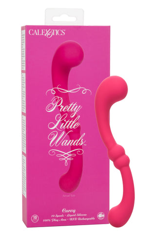 Pretty Little Wands Curvy Slim Pink Silicone Massager with 10 Speeds > Vibrators > Standard Vibrators