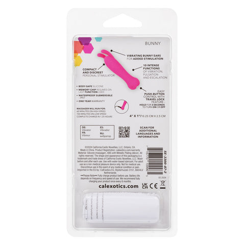 Kyst™ Bunny Pink Compact Personal Stimulator with 10 Vibration Functions and Silicone Waterproof Design STIMULATORS