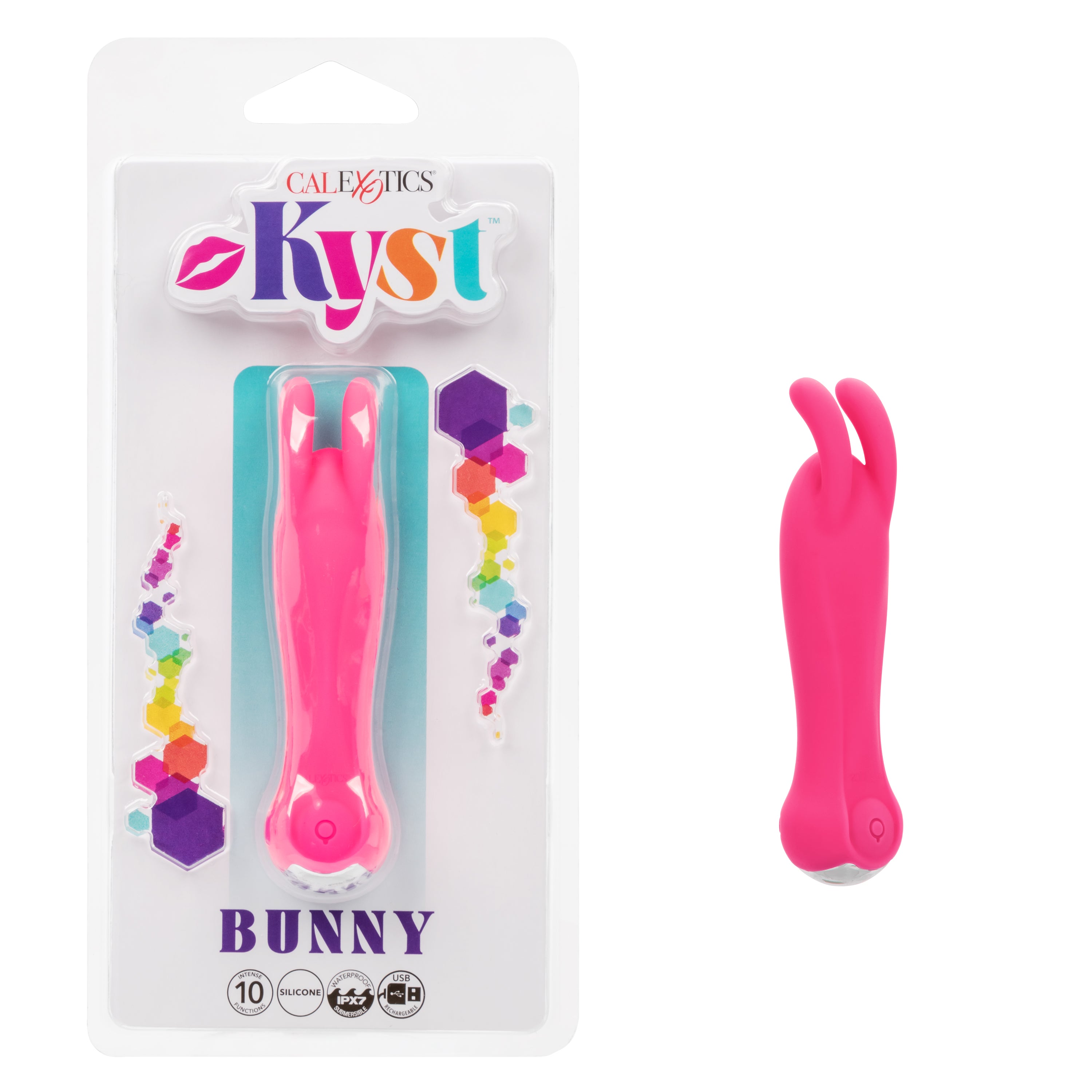 Kyst™ Bunny Pink Compact Personal Stimulator with 10 Vibration Functions and Silicone Waterproof Design Secondary image