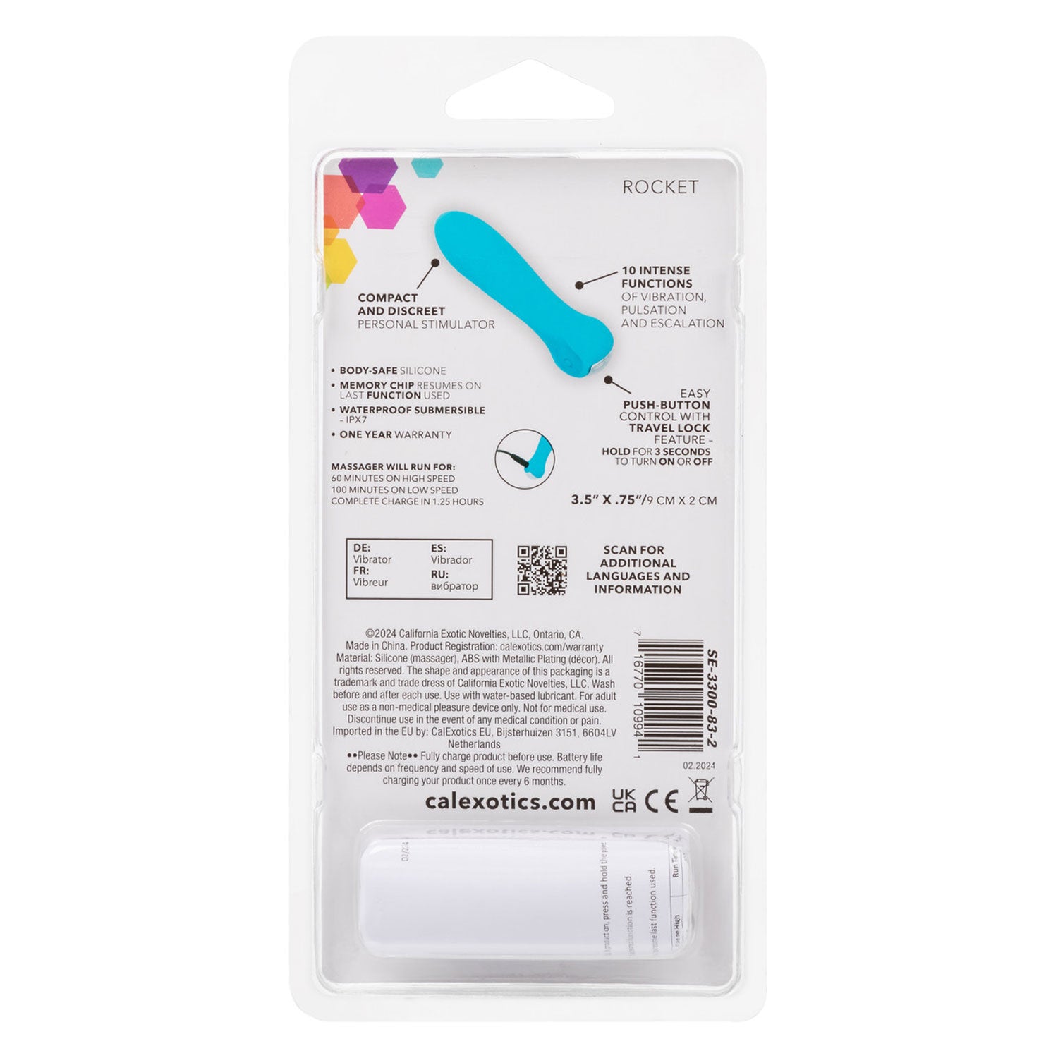 Kyst™ Rocket Compact Blue Personal Silicone Stimulator > Vibrators > Standard Vibrators