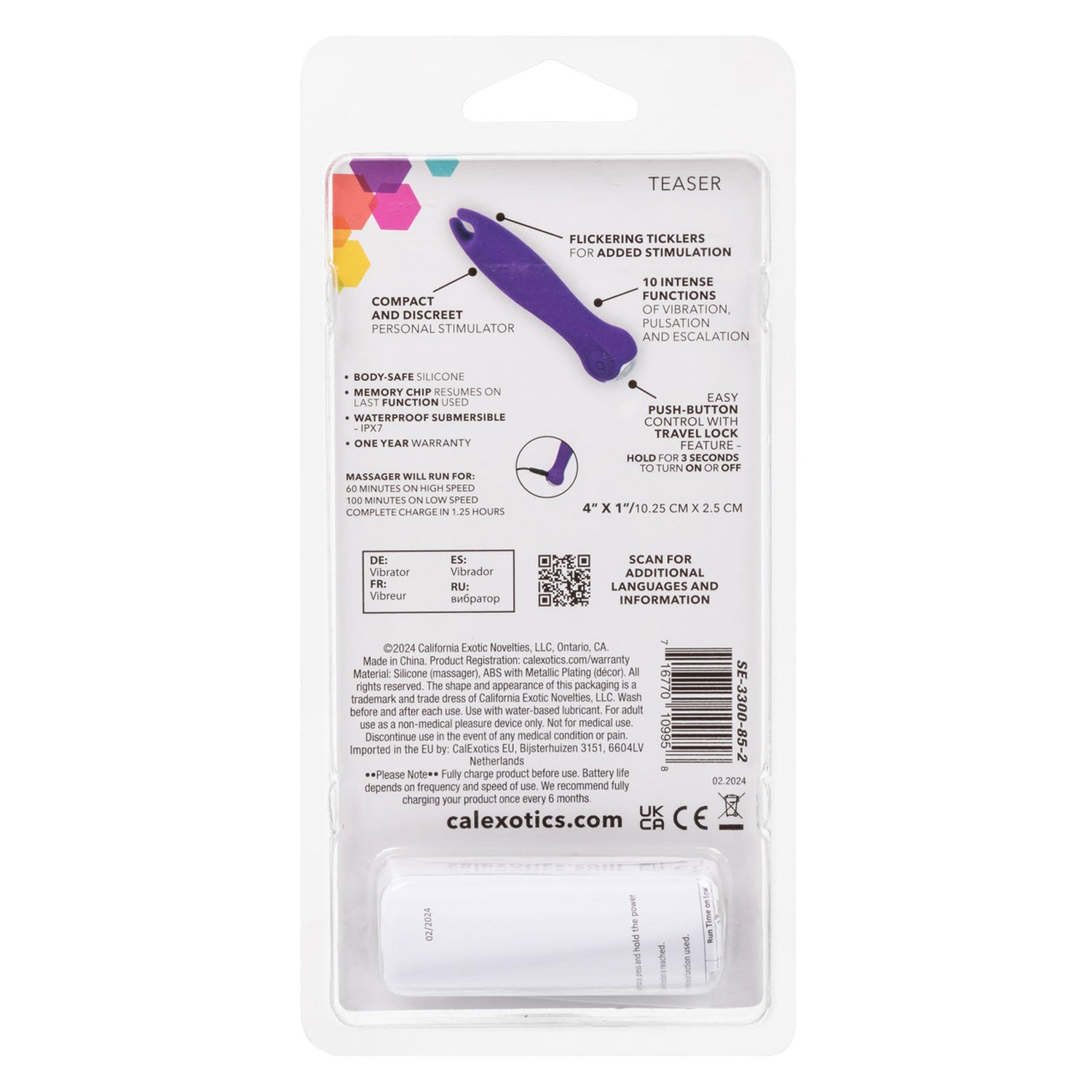 Kyst™ Teaser Purple Compact Personal Silicone Stimulator with 10 Vibration Functions and Rechargeable > Sex Toys For Ladies > Clitoral Vibrators and Stimulators