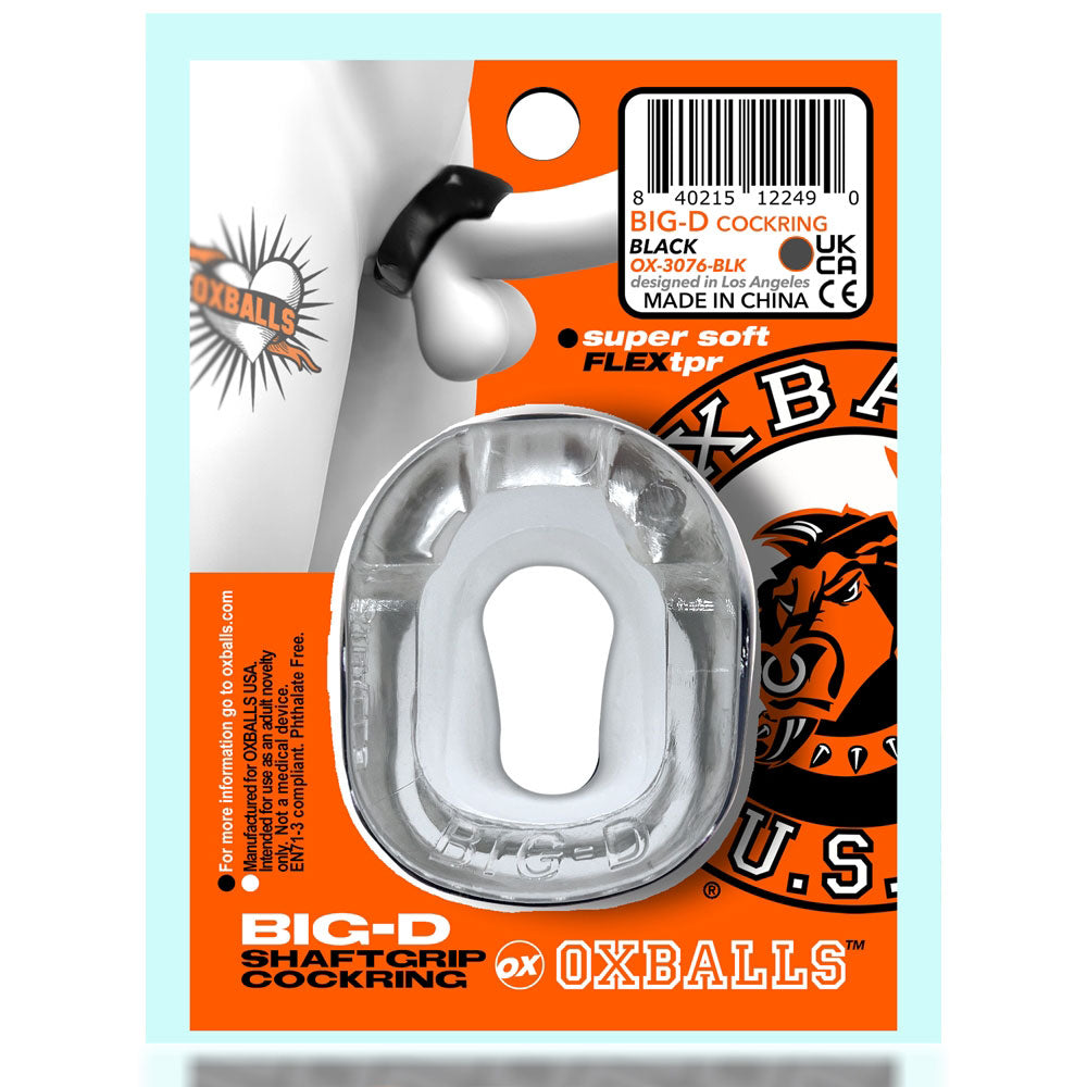 Big D Shaft Grip Cock Ring Clear > Cock Ring > Single