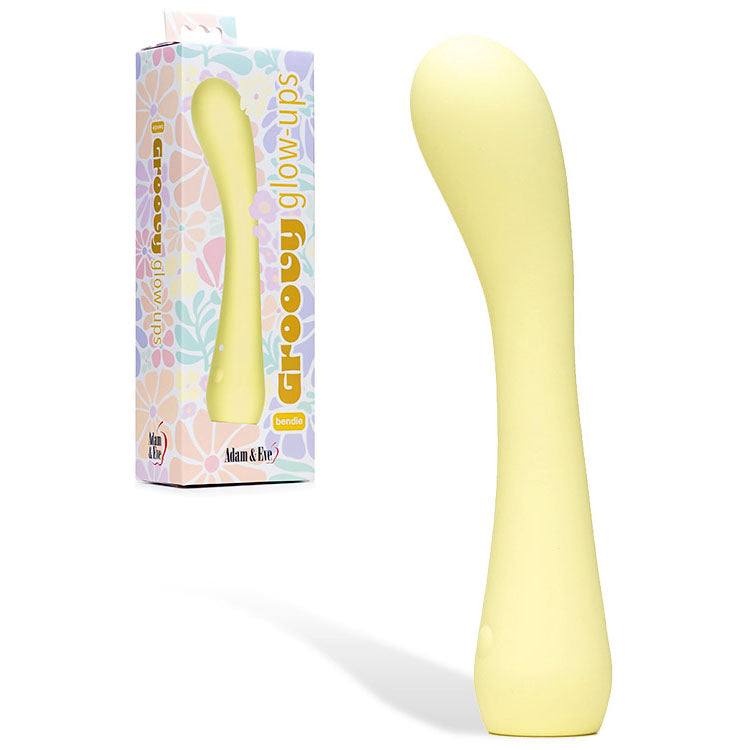 Adam & Eve Groovy Glow-Ups Bendie – USB Rechargeable 18cm G-Spot Vibrator Yellow > Vibrators > G-Spot