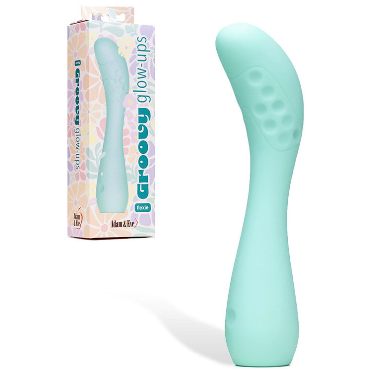Adam & Eve Groovy Glow-Ups Flexie – USB Rechargeable 19 cm G-Spot Vibrator Blue > Vibrators > G-Spot Main image