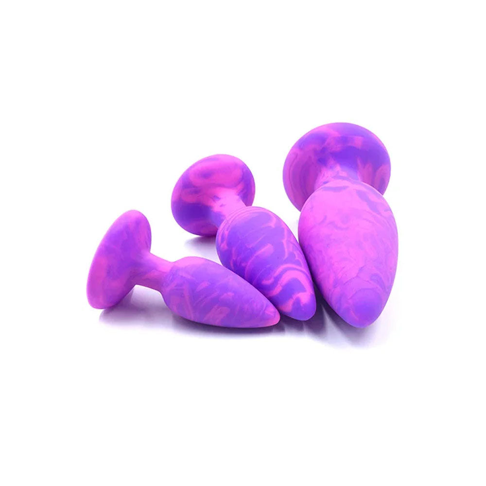 Adam & Eve Colour Swirl (Pink) Anal Plug Set – 3 Sizes Butt Plugs Secondary image