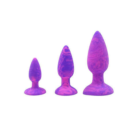 Adam & Eve Colour Swirl (Pink) Anal Plug Set – 3 Sizes Butt Plugs Purple > Anal Range > Butt Plug Kits