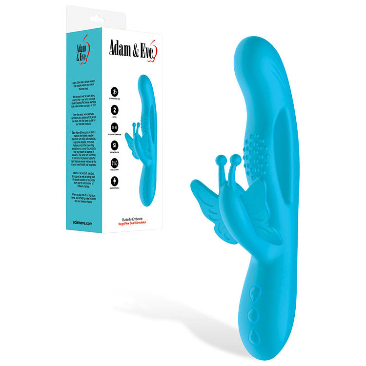 Adam & Eve Butterfly Embrace – Kegelflex Rechargeable Rabbit Vibrator Blue > Vibrators > Ladies > Rabbit Multi