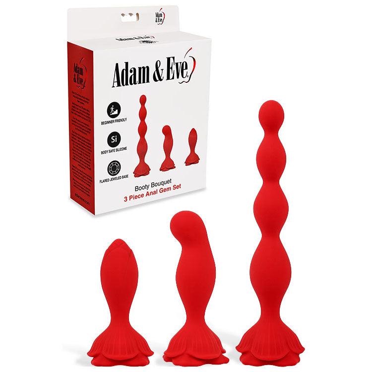 Adam & Eve Booty Bouquet (Set of 3) – Anal Training Kit Red > Anal Range > Butt Plug Kits