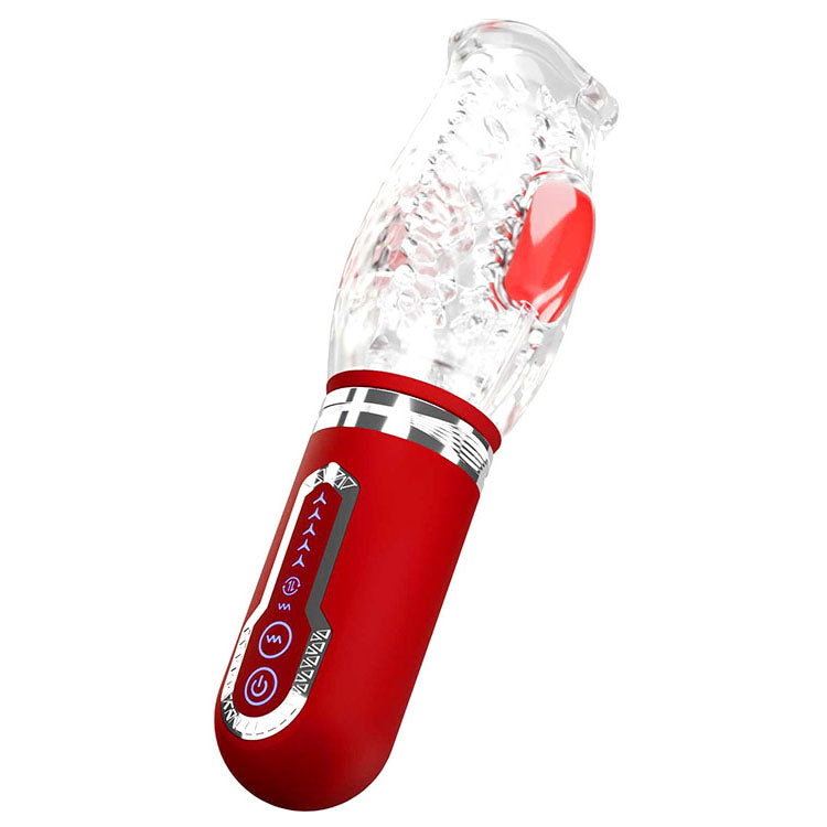 Adam & Eve Pleasure Pro 3000 (Red) – USB Rechargeable Thrusting Rotating Stroker > Sex Toys For Men > Masturbators Premium Main image