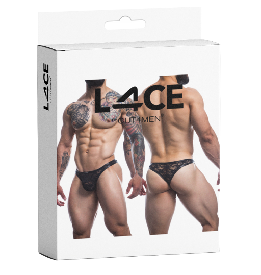 Cut For Men L4CE Capri Black Lace Lingerie Thong X-Large Default Title Mens G-Strings