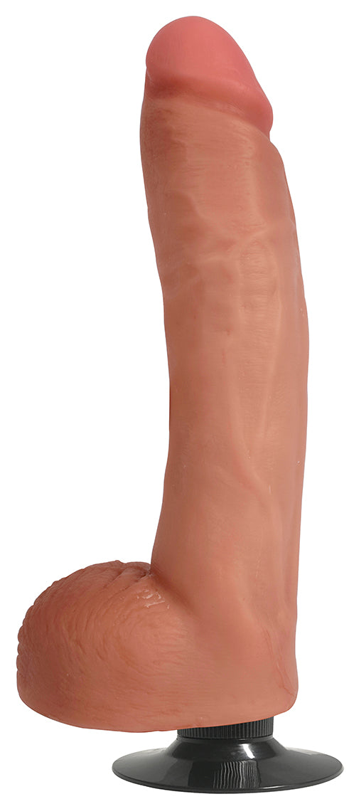 Jock 10 Inch Vibrating Dong With Balls Vanilla Color > Dildos > Large Dildos