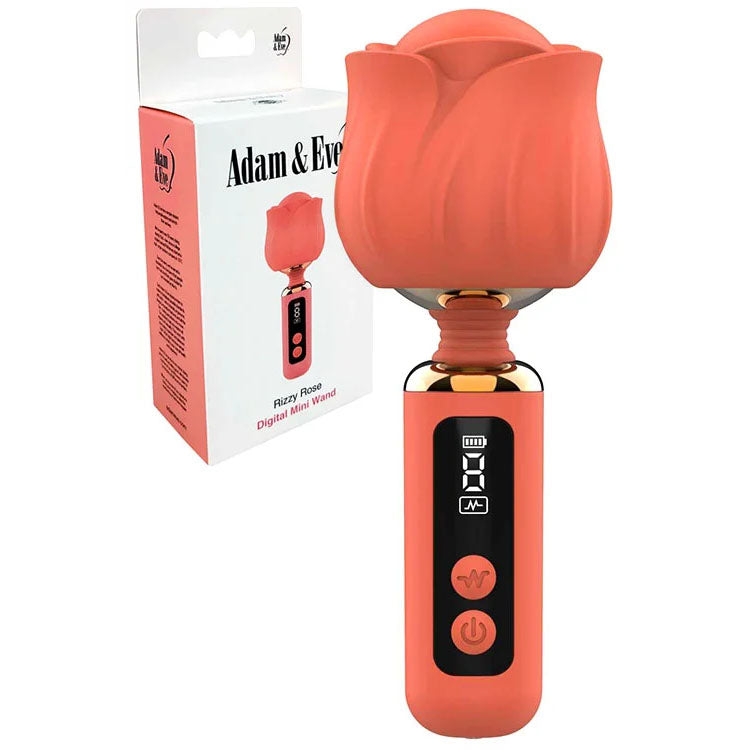 Adam & Eve Rizzy Rose – Usb Rechargeable 12.7 Cm Wand Massager Coral > Sex Toys For Ladies > Rose Stimulators Main image